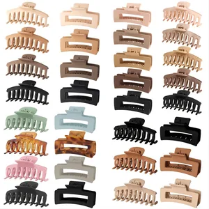 Große Matte Haarklammern Rechteckig Bogenförmig Rutschfeste Haargreifer Starker Halt Modische Haarstyling-Accessoires Für Damen