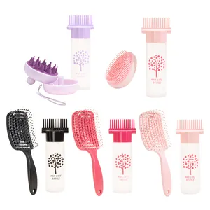 Portable Hair Care Tools Scalp Massage Brush Hair Dye Bottle Detangling Comb Vent Brush For Women Daily Travel Beauty Accessories