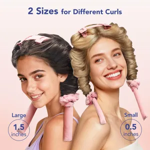 Hittevrije krulset in roze met satijnen scrunchies voor diverse soorten krullen