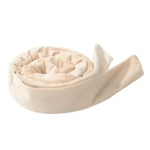 Bigodino senza calore in velluto beige per onde naturali, morbido nastro per capelli