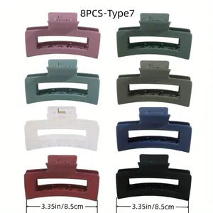 Lot de 8 pinces à cheveux mates de couleurs assorties, pinces rectangulaires de 8,5 cm