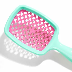 Lebhafte minzgrüne und rosa hohle Waben-Haarbürste für das Salon-Styling