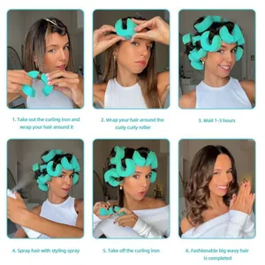 Kit de bigoudis sans chaleur en forme de C pour des ondulations volumineuses DIY