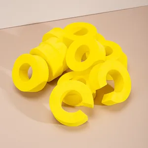 Kit de bigoudis sans chaleur avec rouleaux en mousse jaune en C pour coiffage volumineux