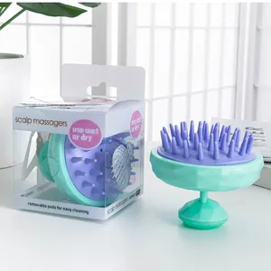 Spazzola per Massaggio del Cuoio Capelluto a Trama di Diamante per Shampoo in TPE PP Scrubber per Testa Staccabile Uso Secco Umido