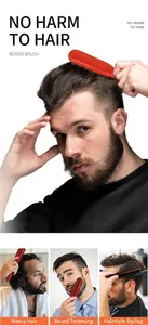 Detalle de un cepillo de cerdas de jabalí para el cuidado y peinado de la barba