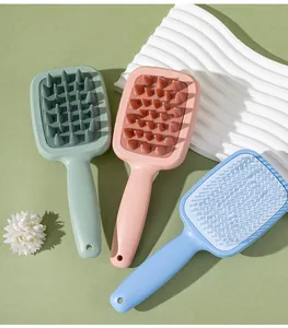 Hoofdhuidmassageborstels met dubbelzijdige borstelharen en ergonomische lange handgreep