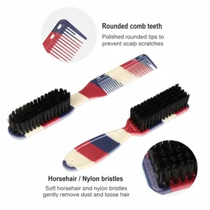 Ensemble de brosses de barbier avec manches rayés pour la coupe de cheveux