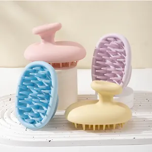 Manual Scalp Massager Shampoo Brush Soft TPE Bristles Hair Scrubber For Deep Cleaning Dandruff Removal Macaron Colors