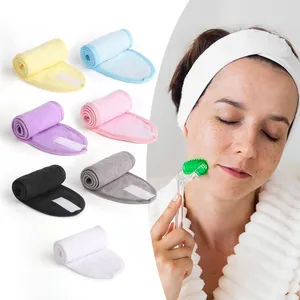 Adjustable Microfiber Spa Facial Headband Soft Coral Fleece Makeup Wash Face Hair Band For Women Girls Bath Yoga Sport