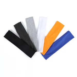 Elastic cotton sports headbands for yoga and fitness in six vibrant assorted colors