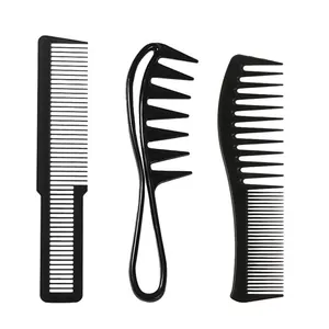 Professional Black Hair Comb Set For Barber Styling Combs Wide Tooth Detangling Brush Styling Tools For Men And Women