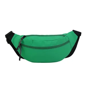 Fashionable green nylon crossbody sling bag with large capacity and adjustable strap