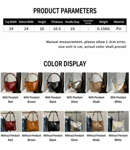 Detaillierte Größenangaben und Gewicht für die rote PU-Leder Tote-Handtasche