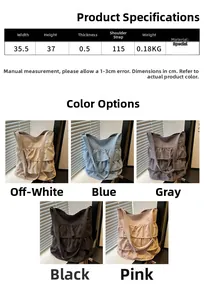 Tabella taglie e opzioni colore per borsa tote a balze multistrato da 35x37cm