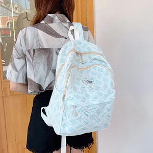 Lightweight Large Capacity Casual Backpack For Women Men High School Student Bag Geometric Texture Travel Rucksack Schoolbag