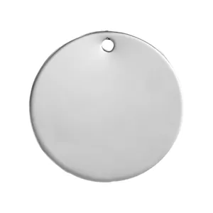 Detail van een 30mm ronde zilveren roestvrijstalen hanger voor DIY-sieraden maken