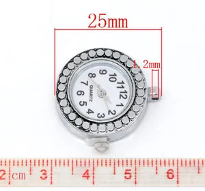 Detaillierte Ansicht des 25mm Silber-Quarzzifferblatts für DIY-Schmuckherstellung