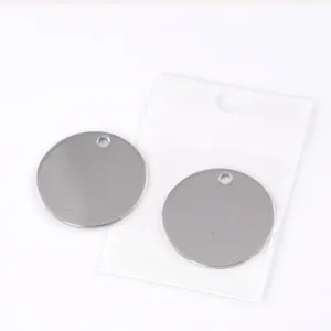 Set van twee ronde 30 mm roestvrijstalen hangers met gaatje voor DIY-sieraden maken