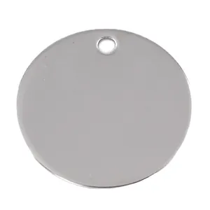 Minimalistische 30mm ronde zilveren roestvrijstalen hanger voor DIY sieraden maken