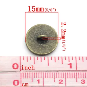 15mm antique bronze zinc alloy button with horse head carving and shank for coats