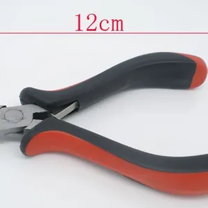 Professional 12cm mini diagonal cutting pliers with red and black ergonomic dual-color handles