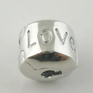 Perline con Clip di Fermo con Lettera LOVE in Rame per Catena a Serpente Accessori per Gioielli Fai da Te in Stile Europeo