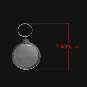 Portachiavi foto in acrilico trasparente con anello in metallo, DIY, 7,9cm di lunghezza