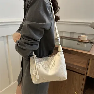 New Chinese style jacquard shoulder bag with floral patterns and silk-like texture