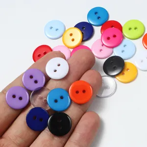 Assorted colorful round 2-hole resin buttons for shirts and DIY sewing accessories