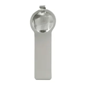 Silver metal modular tool accessory for vintage personalized bracelets on white background