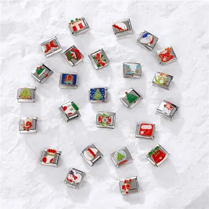 Italian style stainless steel Christmas charm collection for DIY charm bracelets