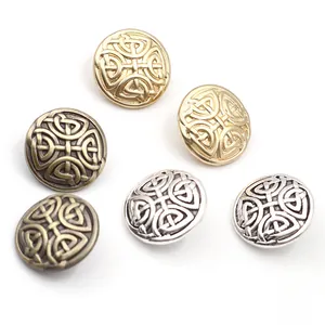 Vintage Round Alloy Metal Buttons Celtic Knot Shank Buttons For Coat Suit Sewing DIY Crafting Clothing Accessories