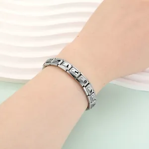 Bracelet à breloques italien en acier inoxydable avec maillons personnalisés pour animaux