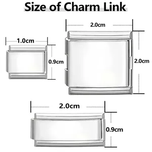 Maillons de bracelet modulaires italiens en acier inoxydable avec spécifications de taille