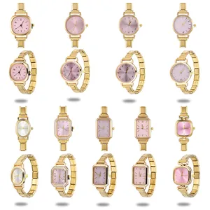 Orologio Modulare in Acciaio Inossidabile Retro da Donna Cinturino a Maglie Intercambiabili DIY Orologio al Quarzo di Moda Con Numeri Romani Oro Argento