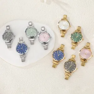 Orologi al quarzo modulari retrò fai-da-te con cinturino in acciaio e quadranti colorati