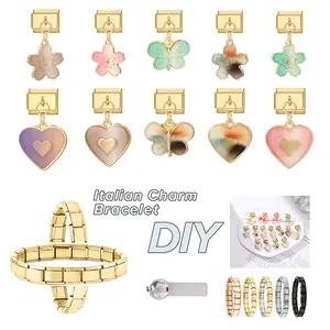 Détails des bracelets à breloques italiens DIY et pendentifs colorés de style macaron