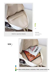 Detail view of the spacious inner compartment with tablet sleeve and high storage capacity