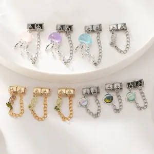 Italienische Armbandglieder mit Quallen, Katzen und bunten Harzanhängern aus Edelstahl