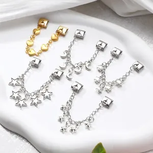 Italian style charm link bracelet attachments with star moon and heart pendants
