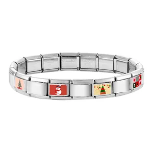 Detailansicht der italienischen Armband-Elemente mit festlichen Weihnachts-Motiven