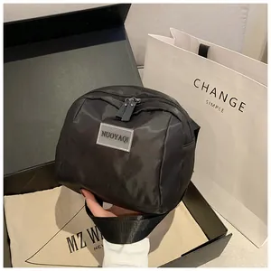 Portable black crossbody bag with luxury gift box, shopping bag and dust cover