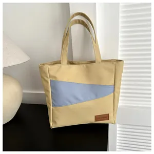 Damen Mode Oxford Stoff Tote Tasche Große Kapazität Farbkontrast Schultertasche Einfacher Koreanischer Stil Studenten Buch Tasche