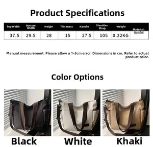 Tableau des tailles détaillé et dimensions du grand sac fourre-tout pour femme chic