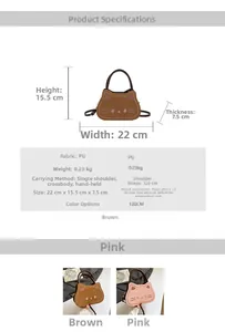 Detailed size chart and parameter guide for the cute cat-shaped crossbody handbag