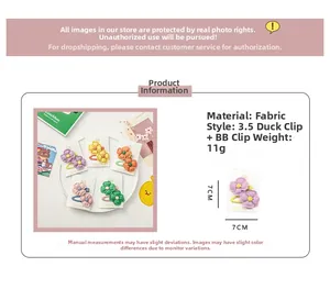 Détails du lot de barrettes fleurs en tissu avec dimensions et cinq styles colorés
