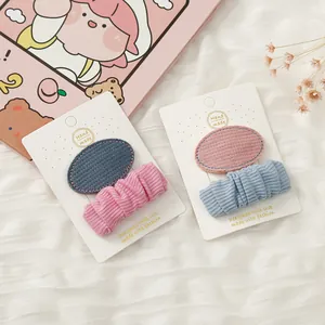 Cute fabric BB hair clips for girls, set of two handmade floral patterned hair accessories