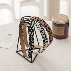 Set de Diadema y Coletero con Estampado de Leopardo y Cebra Vintage Estilo Coreano Accesorios para el Cabello de Tela para Mujer
