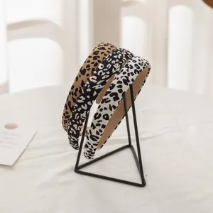 Set de 3 diademas finas con estampado de leopardo en marrón, gris y blanco con tela fina